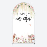 Lofaris Floral Butterfly Happily Sweet Wedding Arch Backdrop